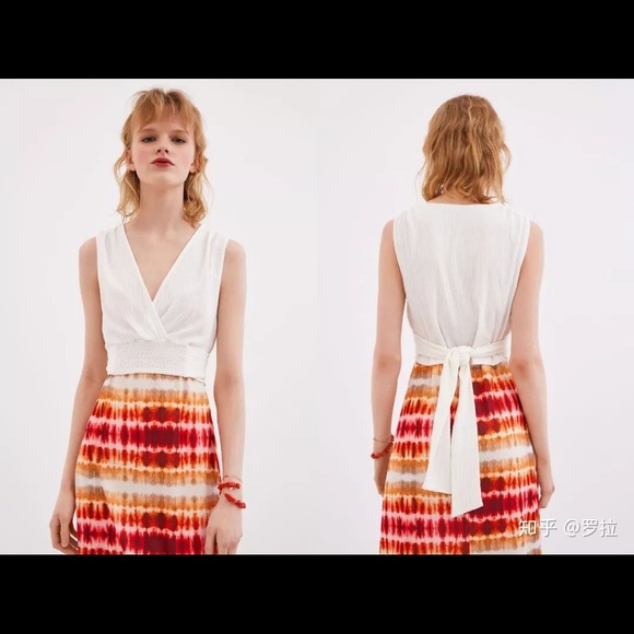 Zara White Tie Top S - Picture 3 of 6